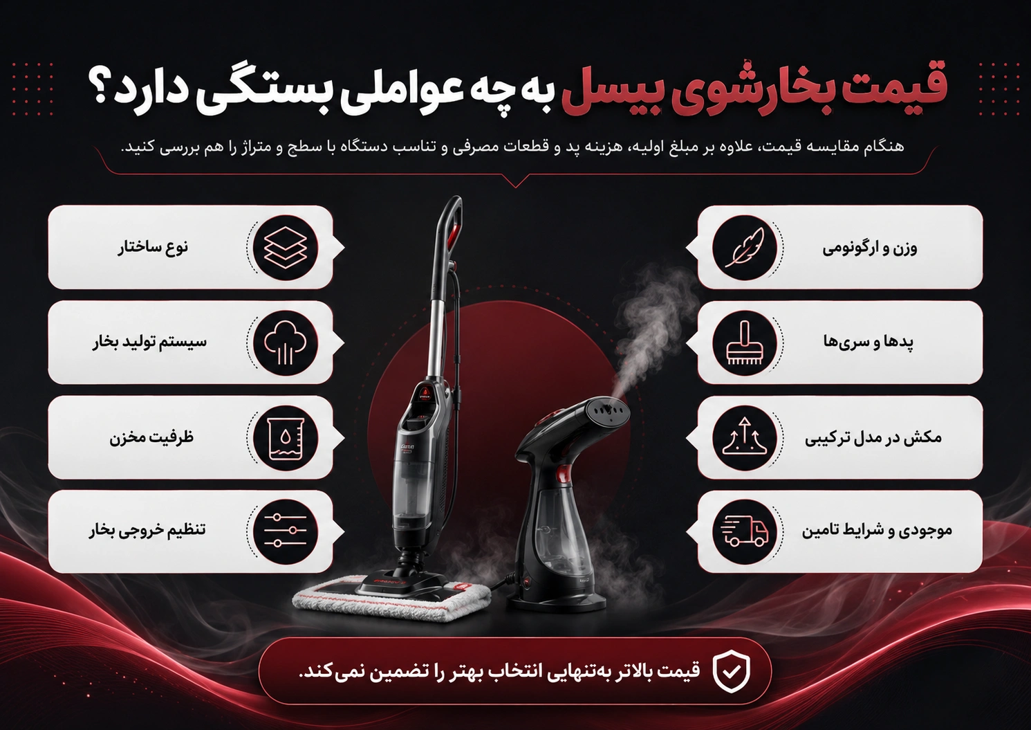 قیمت بخارشوی بیسل به چه عواملی بستگی دارد؟
